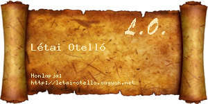 Létai Otelló névjegykártya